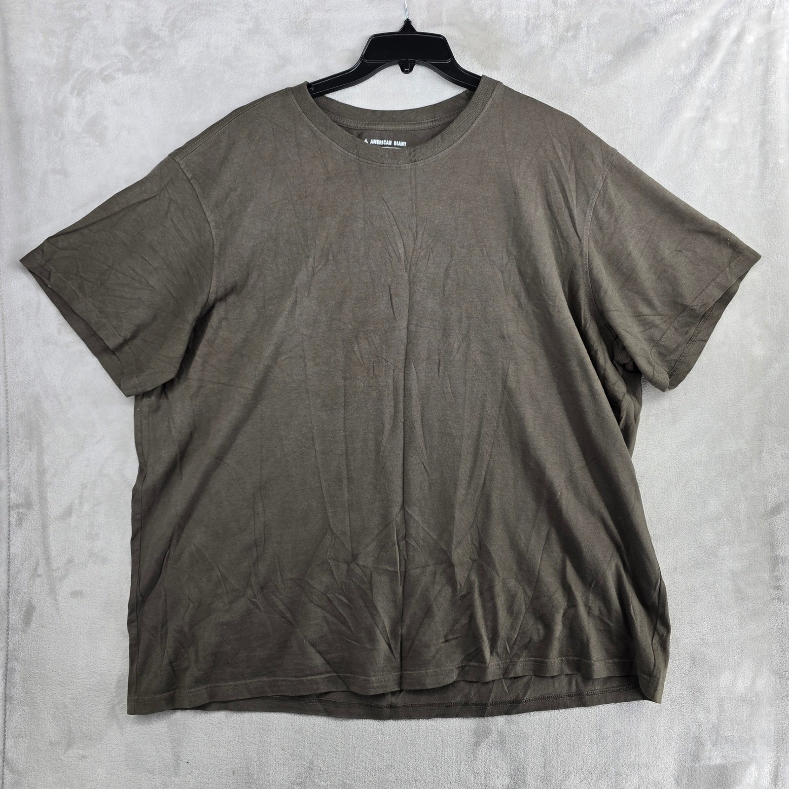 American Giant Xxl T-Shirt Olive Green Mens Crew Neck Made In Usa Cotton Tee